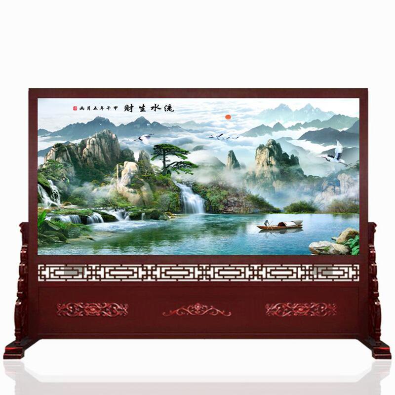 BONJEAN定制中式屏风隔断客厅实木公司办公室玄关酒店大厅家居座屏高清大图