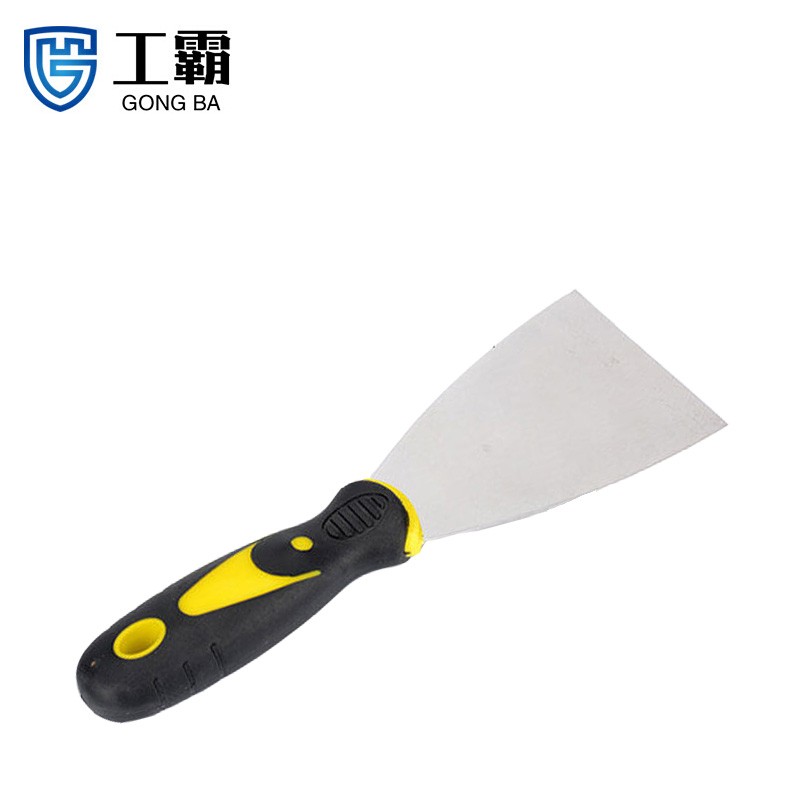 工霸(GONGBA) 油灰刀铲刀不掉把碳钢刀片 双色塑料柄油灰刀（10把）2寸定制