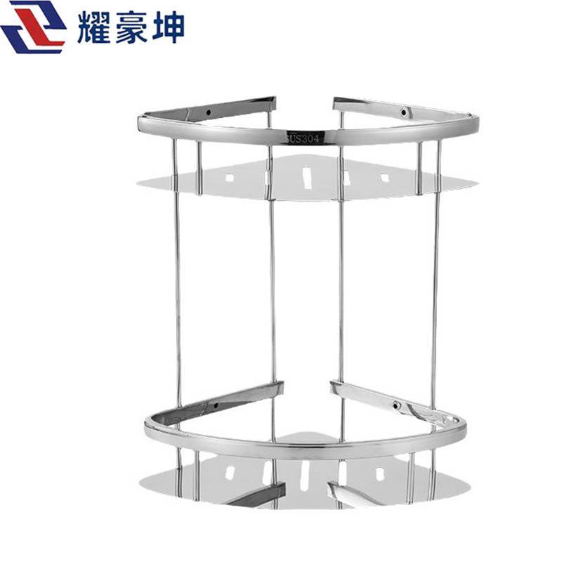 耀豪坤 304不锈钢浴室架 置物架 壁挂转角架 双层(304不锈钢)/个