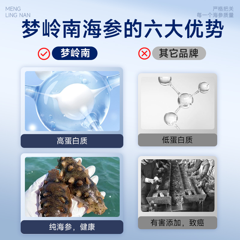 梦岭南旗舰店正宗海参干货孕妇 5g 淡干大连辽参野生刺参 滋补品礼盒装