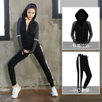 大码运动套装 秋冬瑜伽服 女装胖mm200斤健身房跑步晨跑宽松速干衣