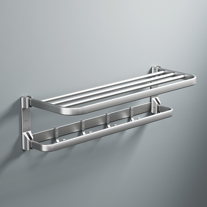 恒洁hegii卫浴双杆毛巾架卫生间浴室五金挂件浴巾架挂件hmp915k06参数