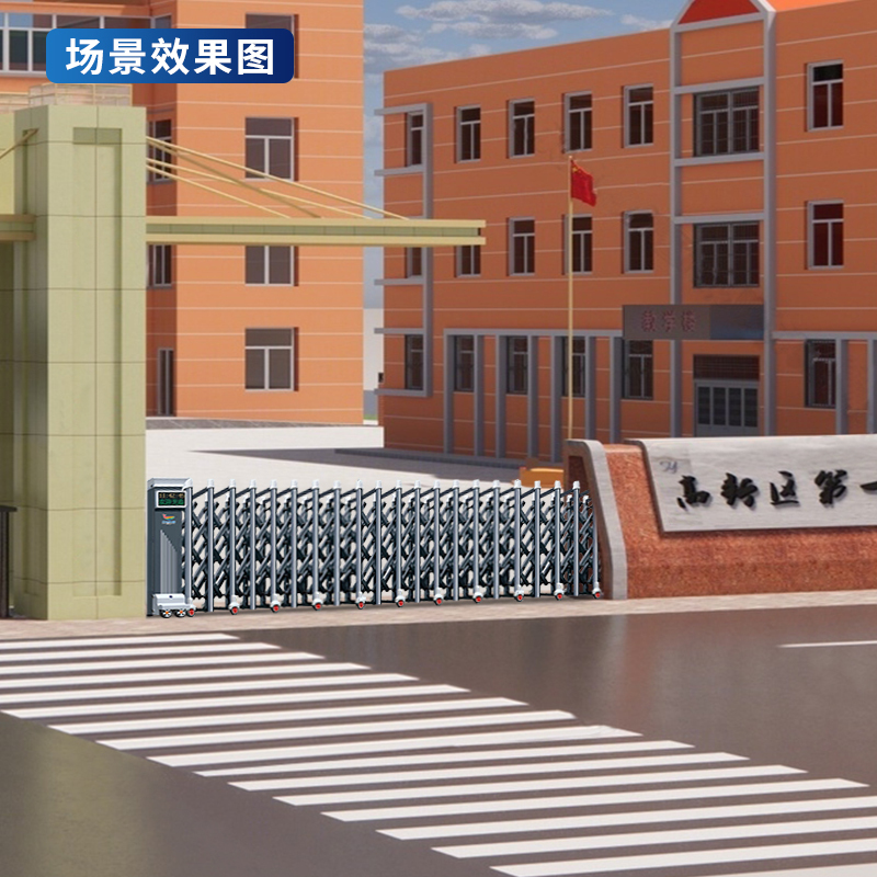 CL-SSM1332电动伸缩门铝合金电动推拉大门工厂学校门口大门自营