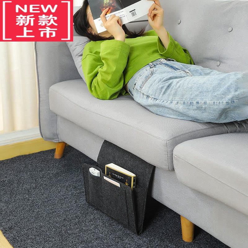 可莉允床头收纳包遥控器挂袋卧室床头沙发杂物收纳袋悬挂式布艺置物袋图片