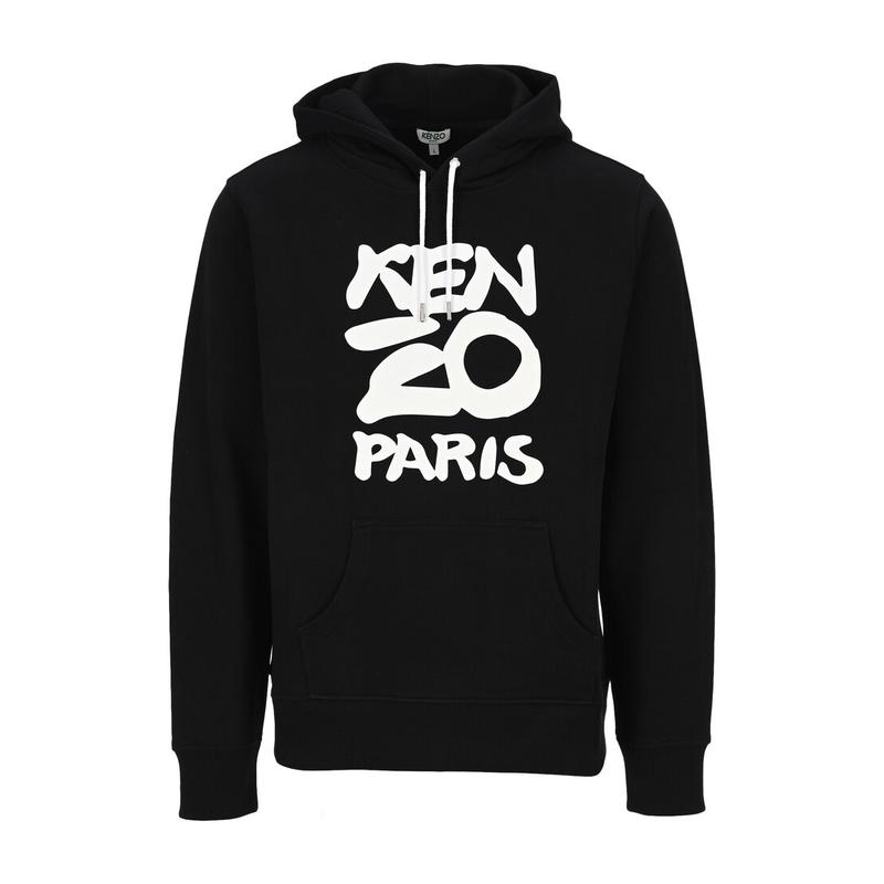 高田贤三(Kenzo)男款棉质带帽卫衣休闲潮流套头拼色运动外套高清大图