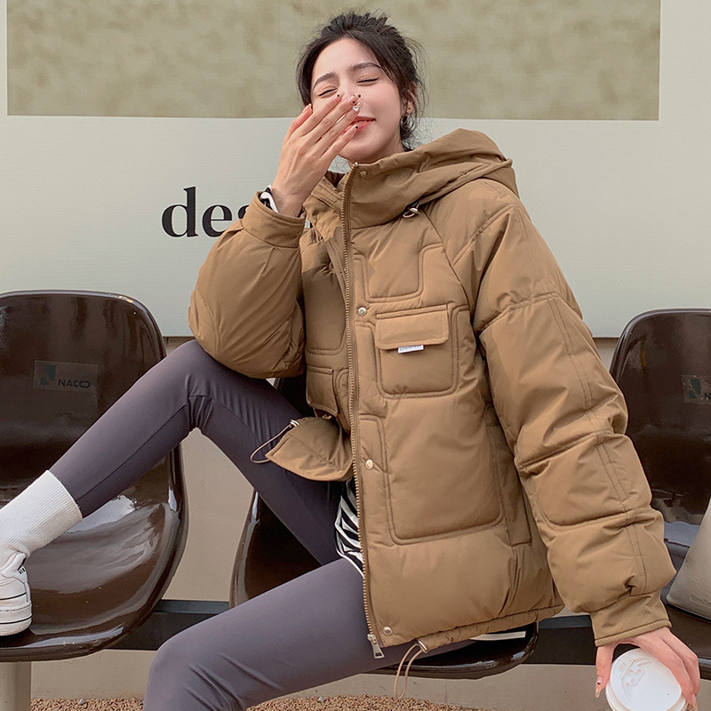2024新款网红学生连帽棉服女韩版小个子棉衣冬季大码面包服短外套
