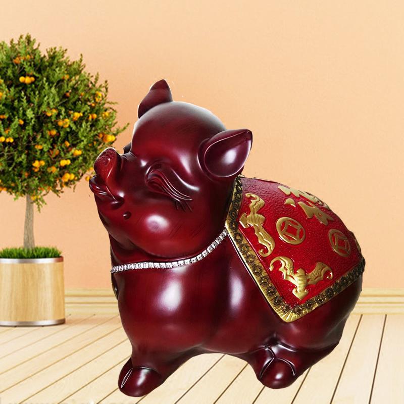 万福猪存钱罐大号猪储蓄罐创意儿童生日新年开业礼品家居摆件 三维工匠 喜盈盈(送垫子)高清大图