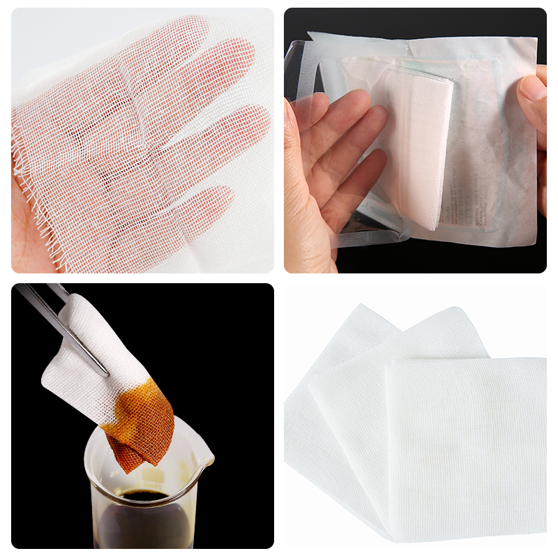 江赫(QJMDM)医用纯棉纱布片灭菌7.5×7.5cm/片20袋消毒脱脂棉纱布块 一次性包装伤口包扎家庭创伤护理敷料绷带高清大图