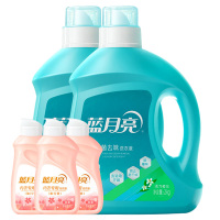 蓝月亮洗衣液组合套装活力橙花除菌去味洗衣液2kg*2瓶+柔润樱花内衣专用洗衣液旅行装80g*3瓶