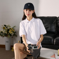 [1.5折价35元]唐狮短袖polo衫女夏季净色T恤韩系简约可爱潮