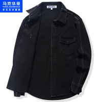马克华菲夹克男2022秋季新款休闲明辑线设计潮流宽松牛仔外套