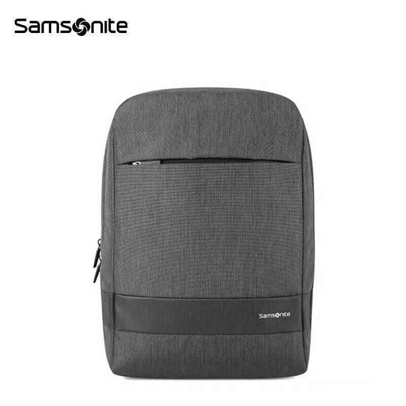 新秀丽(samsonite) 电脑包 双肩包商务通勤防泼水书包休闲超轻便 深灰色TR1*18013