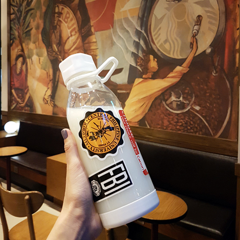 水杯塑料女学生可爱随手杯ins水瓶 便携创意男生韩版简约塑料杯子