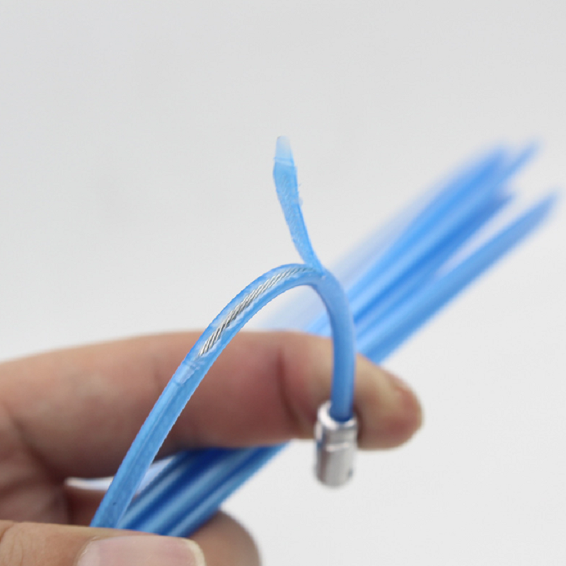 海岸线 带滚轮头穿线管器钢丝包胶 电线网线光纤线槽穿线器引线器 30米带轮 5条起订高清大图