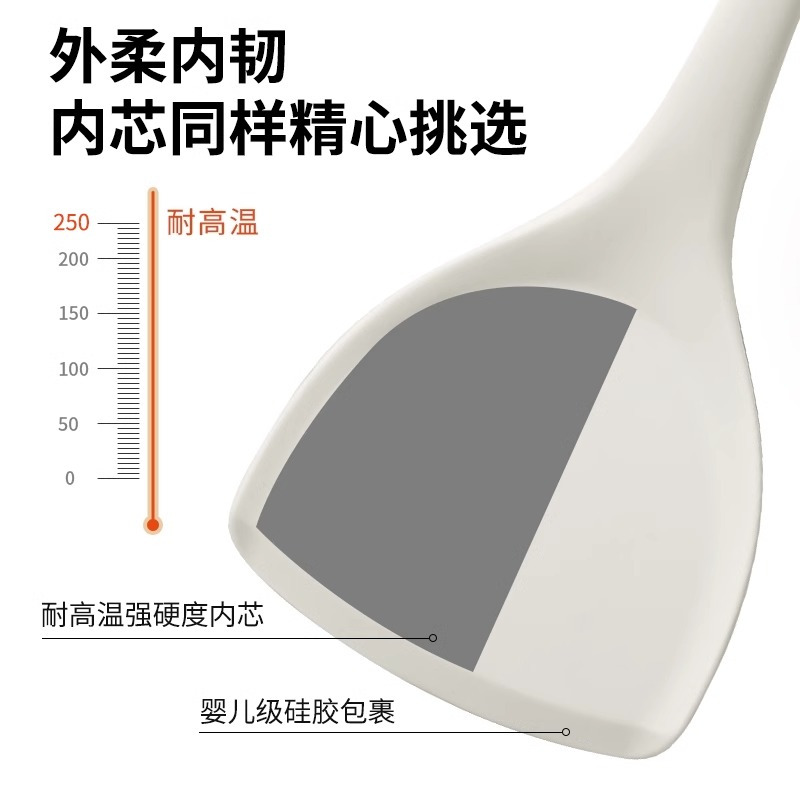 硅胶锅铲家用不粘锅炒菜铲子厨具耐高温食品级汤勺子套装7163
