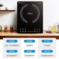 美的（Midea）家用 爆炒 多功能触控式 德国黑晶面板 电磁炉（赠汤锅炒锅）C21-WH2106