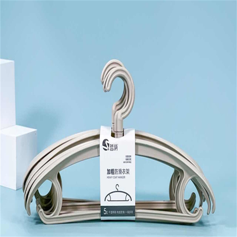 哲俏ZQ-7129加粗防滑旋转塑料衣架43cm*5个/把高清大图