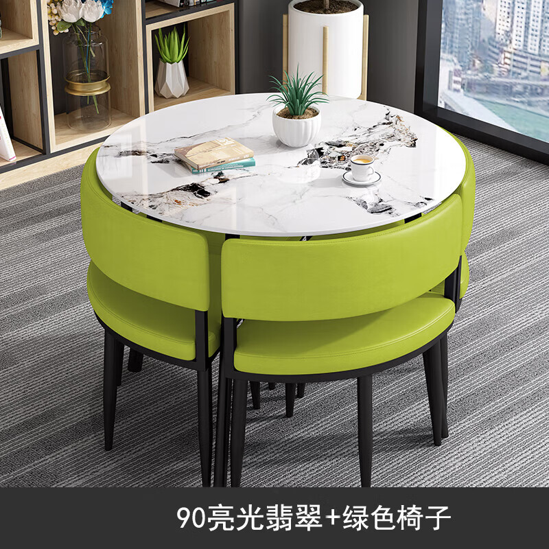 晋舰洽谈桌简约奶茶店桌椅组合休息区谈判桌会客接待桌圆桌组合十高清大图