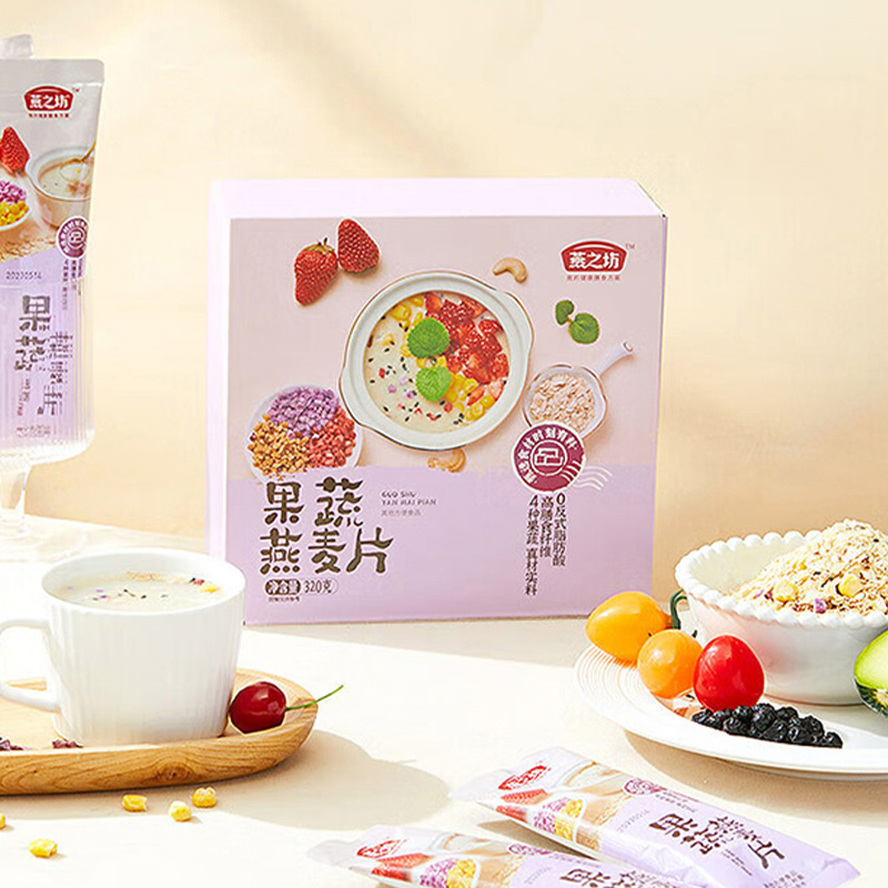 燕之坊果蔬燕麦片香味浓郁颗粒饱满色泽油亮即冲即食盒装320g高清大图