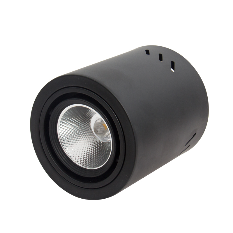 明装筒灯led超薄简约吸顶式黑色北欧免开孔吊线杆可调角度cob射灯