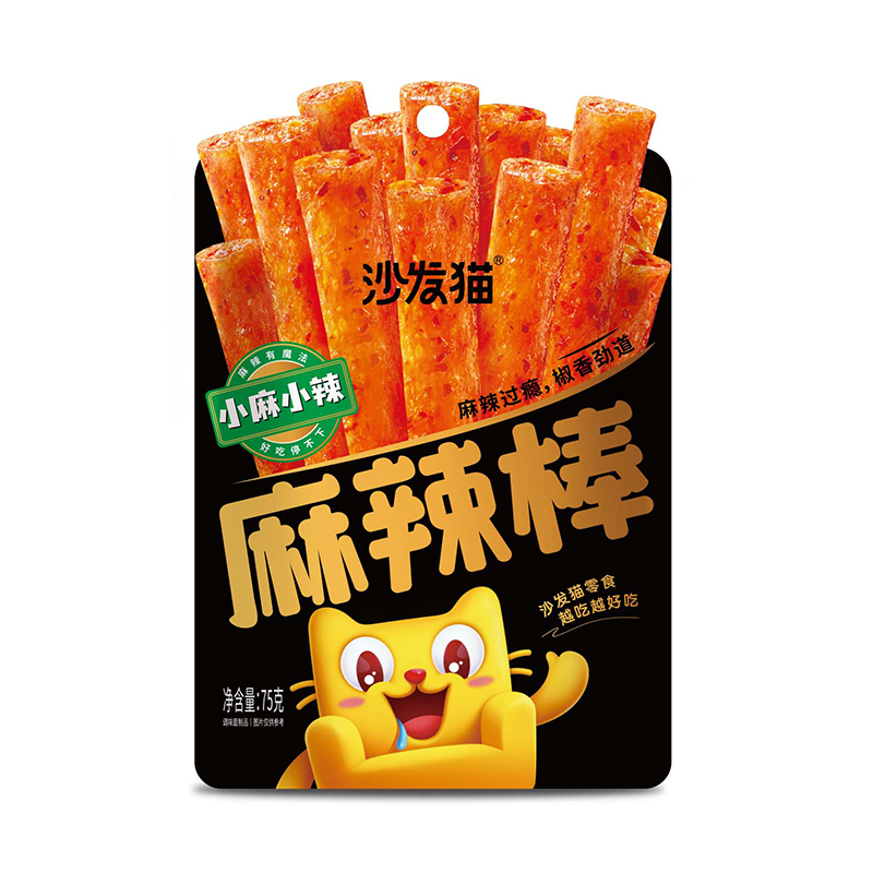 沙发猫 麻辣棒75g*3袋装(小麻小辣) 辣条零食小吃大儿时怀旧面筋麻辣味休闲食品