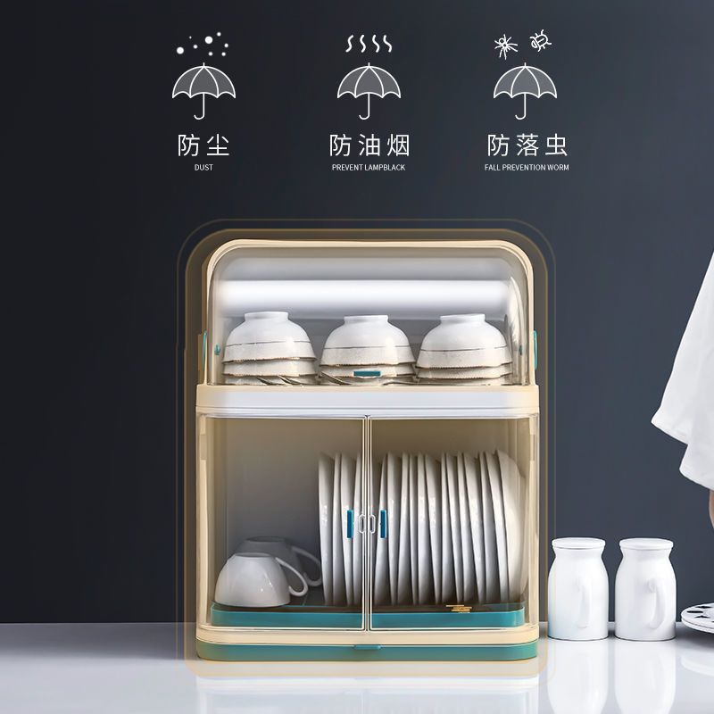 植酷碗筷收纳盒厨房碗柜多功能沥水碗架带盖碗碟厨具放碗碟置物架 单层沥水碗架(简易款)
