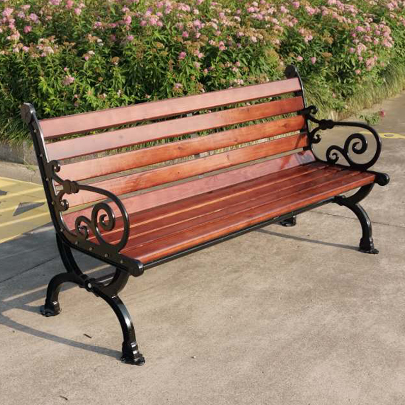 寻木匠铸铝户外公园椅长椅子防腐实木铁艺塑木休闲庭院园林座椅靠背