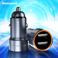 霍尼韦尔 Honeywell车载充电器一拖二点烟器双USB金属车充电源转换器插头汽车通用扩展智能控温适用华为小米苹果平板
