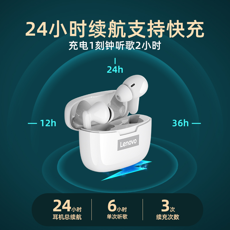 联想蓝牙无线耳机typec充电2022年新款入耳式官方正品降噪运动型