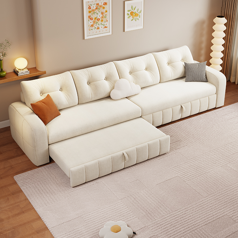 欧梵森现代简约多功能猫抓皮沙发床可折叠伸缩一体两用客厅家用大小户型沙发 3.68米外径【分体款】 抗菌猫抓绒【海绵款】多色可选