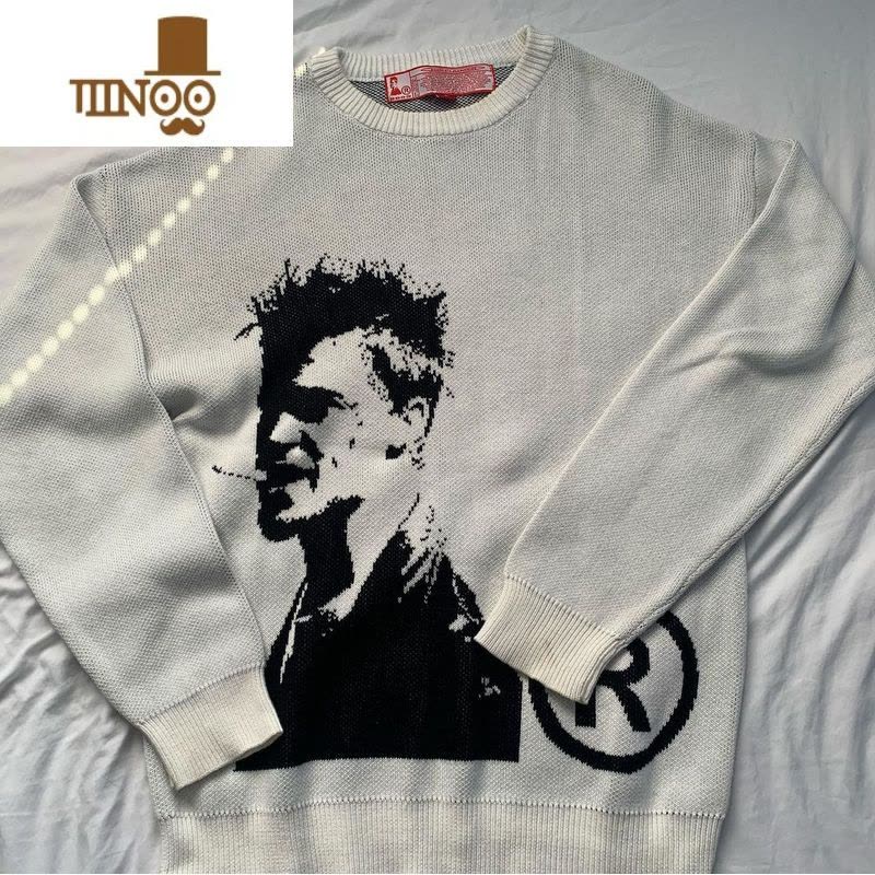 YANXUFLA自主JOY DIVIZN STREWEAR套头针织圆领毛衣卫衣冬季长袖高街图片