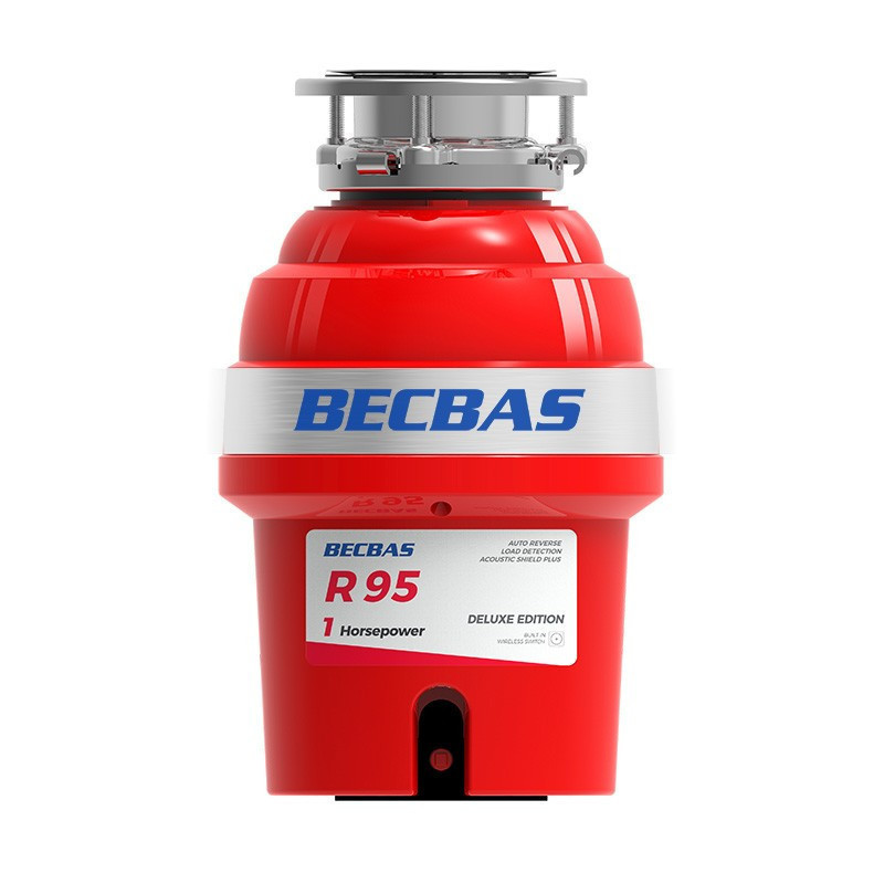 贝克巴斯(BECBAS)R95厨房食物垃圾处理器+智能控水龙头组合 双模式感应出水实时温度显示联动控制垃圾处理器