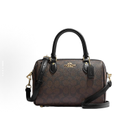 蔻驰（COACH）奢侈品 女士 中号单肩手提斜挎波士顿桶包PVC 卡其色F83607IME74 CH280-IMAA8