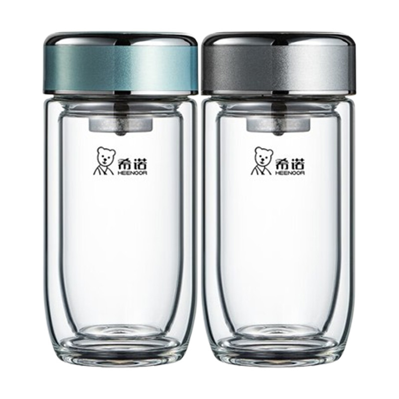 希诺玻璃杯230ml密封防漏户外便携XN-1915(颜色随机)