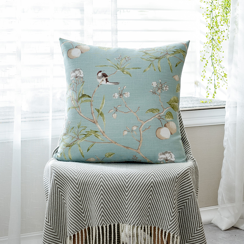 美帮汇美式乡园棉麻靠垫抱枕靠枕客厅沙发抱枕套不含芯4545靠垫套