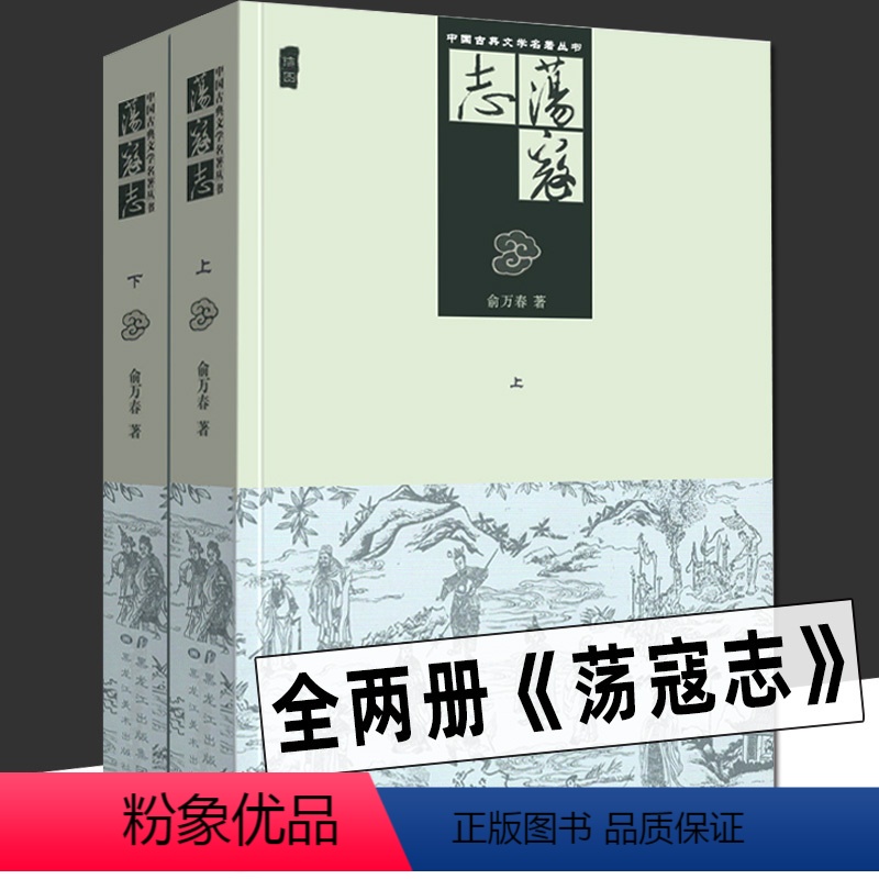[正版]两册 荡寇志上下册 经典文学名著书籍 古典丛书 清代长篇小说又名结水浒传 俞万春 现代章回小说水浒后传梁山好汉结