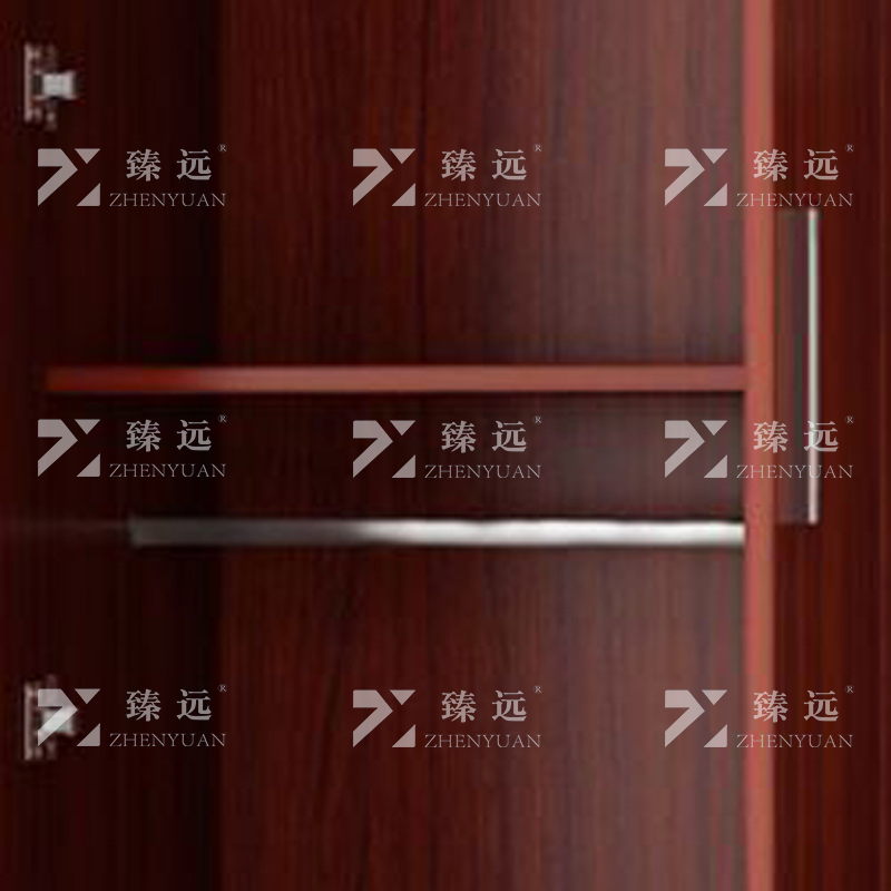 臻远ZY4022349简约木质衣柜衣服收纳柜 柚木色四门