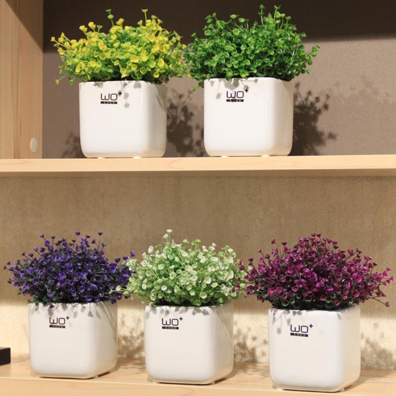 wo+仿真花菠萝喇叭花艺套装 家居饰品摆件盆景 茶几假花小盆栽