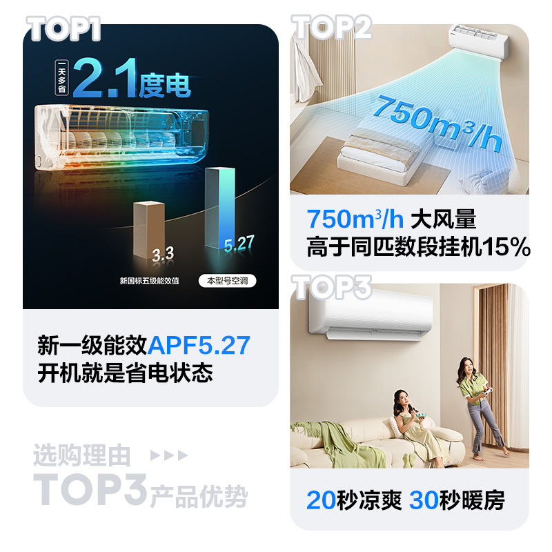 [海信出品]科龙(KELON)空调静省电 1.5匹挂机新一级能效卧室变频冷暖大 以旧换新国家补贴KFR-33GW/QJ高清大图