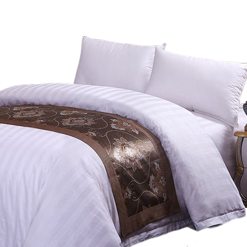 安居先森40加密全棉白色3公分缎条单人被套 160*210cm（条）高清大图