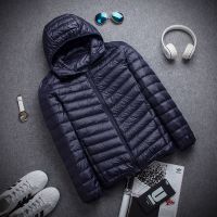 2018新秋冬轻薄羽绒服男立领连帽大码超薄轻便中青年修身短款外套