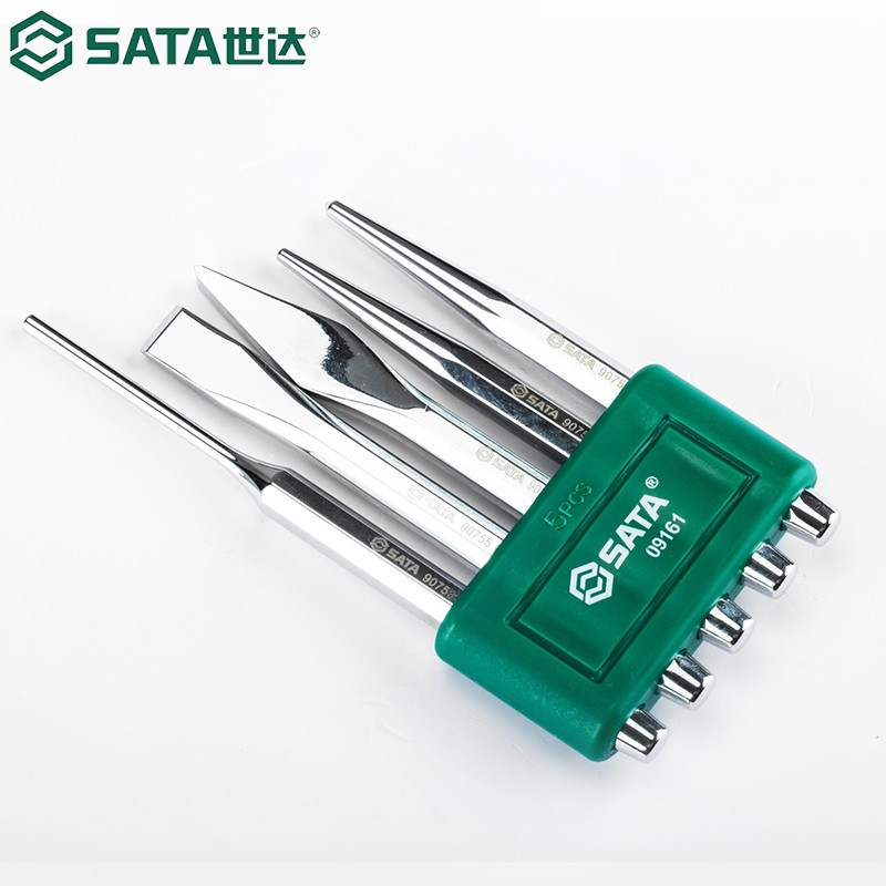 世达(SATA)冲子扁凿凿子套装 5件套样冲子 09161高清大图