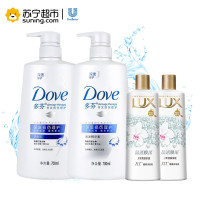 多芬（Dove）深度损伤理护洗发水700ml*2+精华素700ml+力士靓肤沐浴乳晶透焕采350ml*2