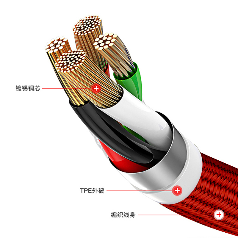 纽曼BZM5红安卓数据线 手机3A快充电线耐用 Micro USB充电器线 支持华为小米vivo/oppo红米三星魅族高清大图