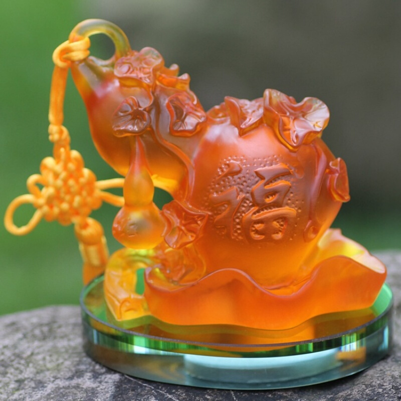 适用于汽车香水摆件观音葫芦金蚕汽车摆件新款琉璃汽车香水座摆件汽车内饰用品