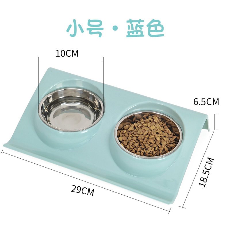 宠物喂食猫碗狗狗碗不锈钢狗盆双碗猫粮食盆食碗狗粮饭盆猫咪用品