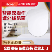 海尔(Haier)卫浴官方旗舰卫玺智能马桶盖即热式等离子杀菌款暖风烘干自动除臭独立遥控坐便盖板V6-5229U1