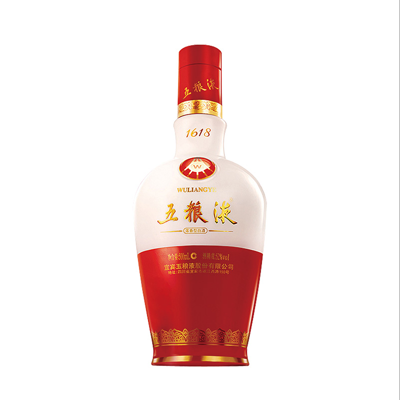 [正品保证假一赔十]五粮液1618 陶瓷瓶52度高度浓香型白酒 500ml 单瓶装