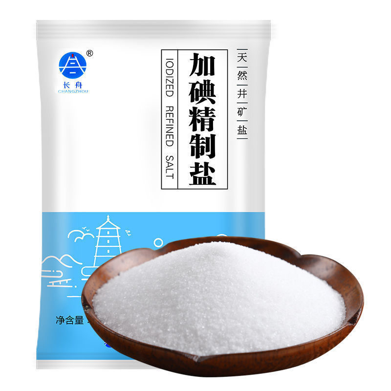 长舟加碘精制食用盐400g6袋加碘食用盐未加碘盐精制盐巴调味料破损