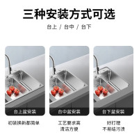 欧琳(OULIN)厨房水槽单槽台下盆洗菜盆单槽洗菜池大单槽304不锈钢洗碗槽9116